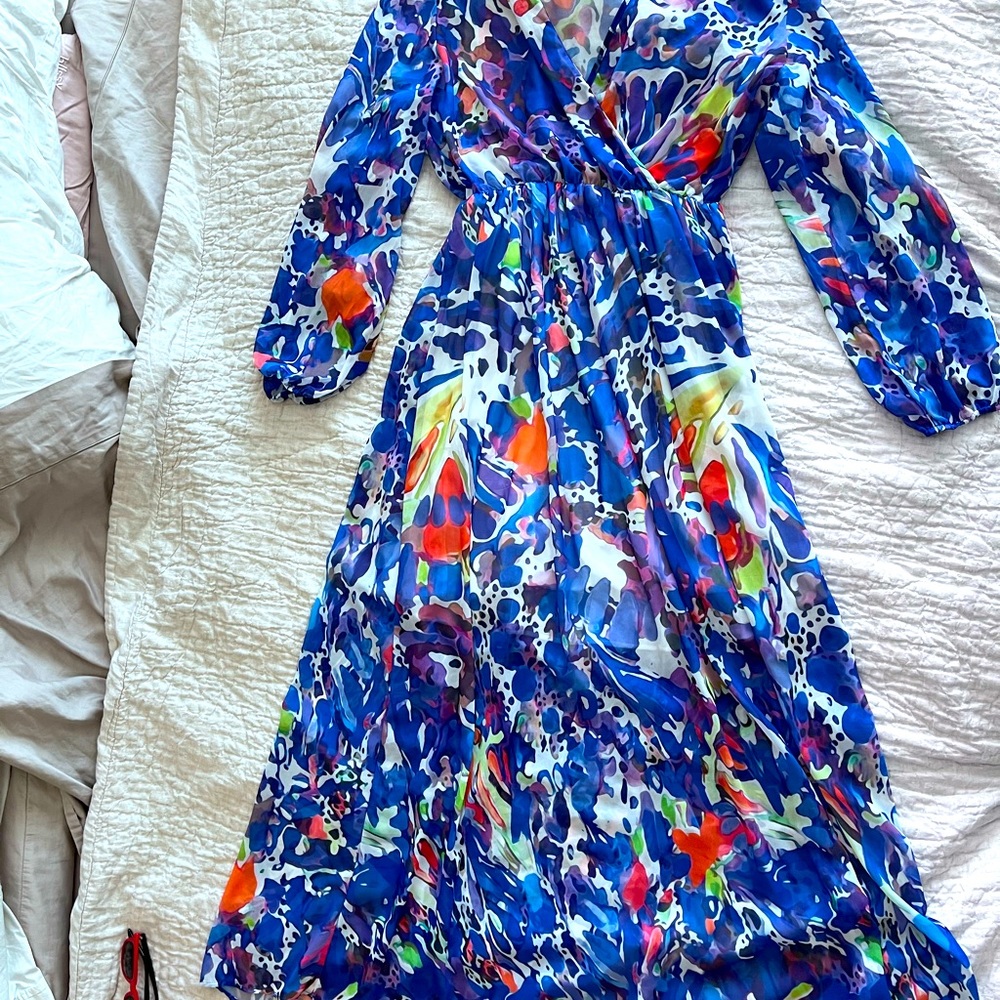 Water color maxi dress. Xxl (fits Xl)